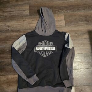 Harley-Davidson Men's Black and Gray Sweatshirt